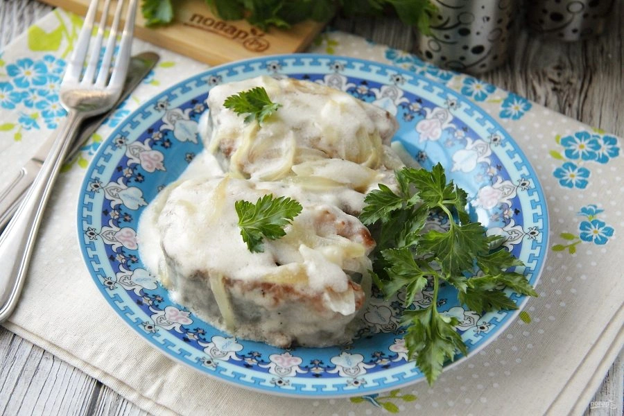 Шаг 8: Горбуша в сметане на сковороде