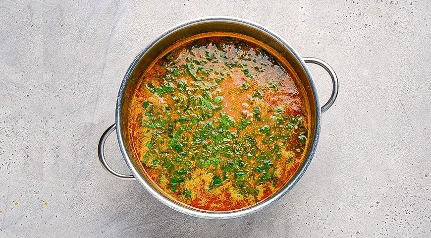 Харчо с орехами и ткемали: шаг 8