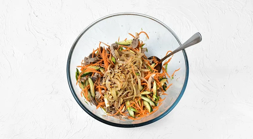 Хе из куриных желудков по-корейски: шаг 8