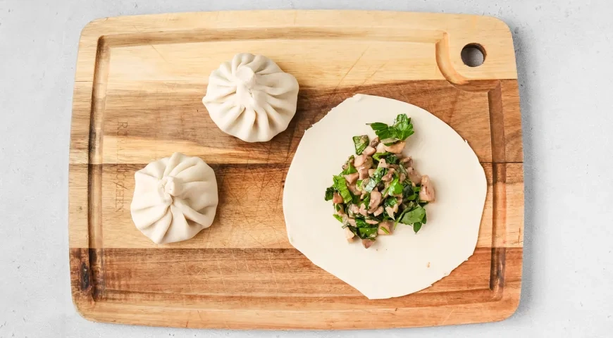 Хинкали с грибами: шаг 8