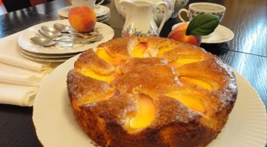 Кекс на оливковом масле с персиками: шаг 8