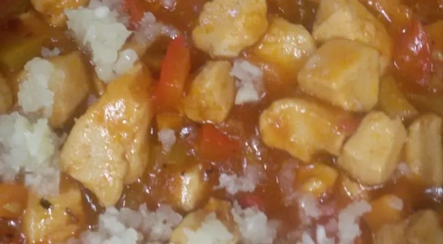 Курица с овощами в кисло-сладком соусе: шаг 8