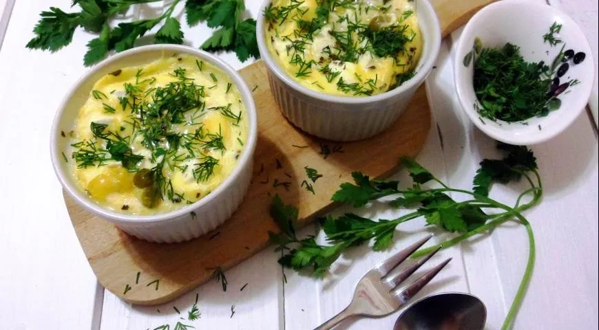 Омлет с брынзой, кукурузой и горошком: шаг 8