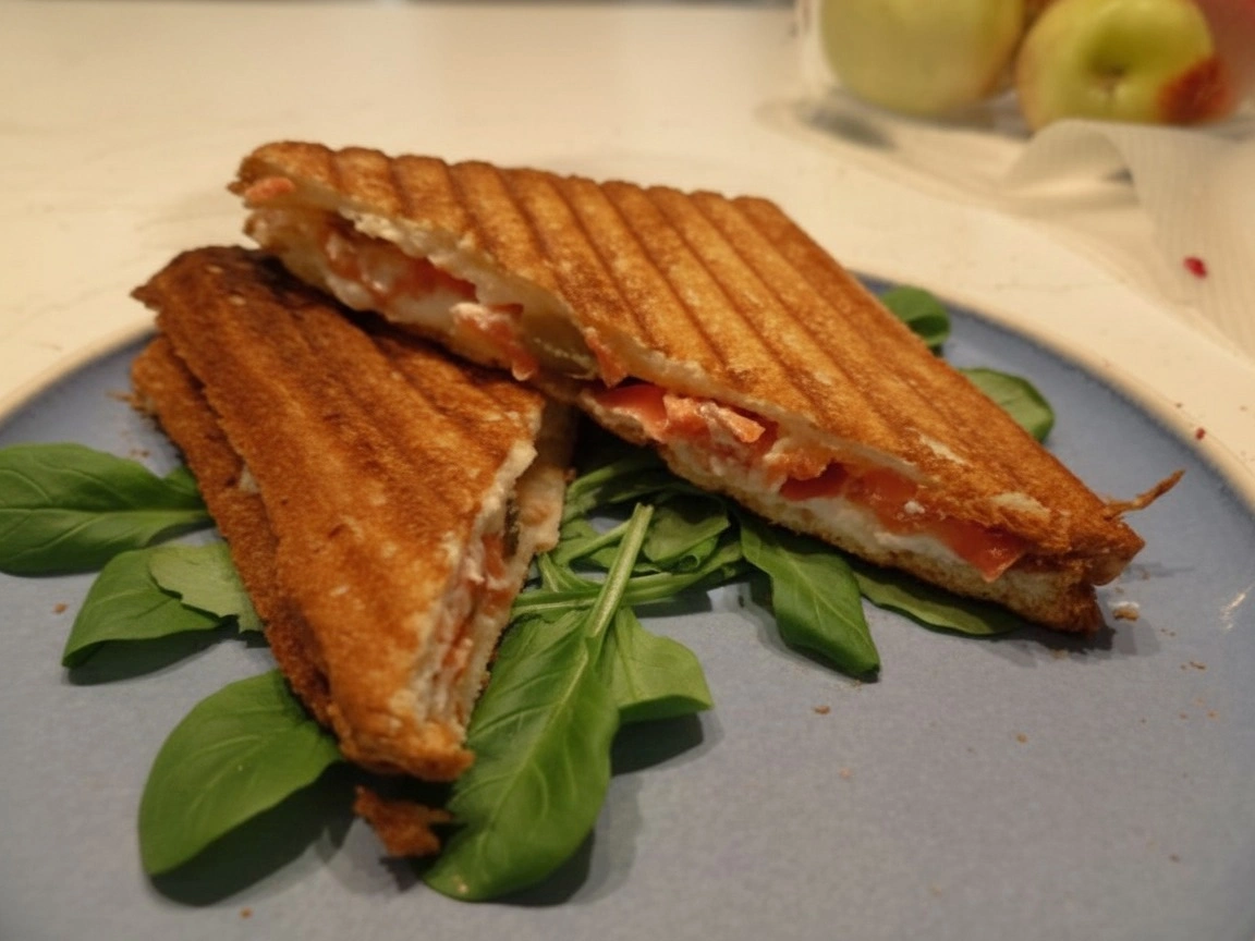 Шаг 8: Простой горячий сэндвич с красной рыбой и рикоттой