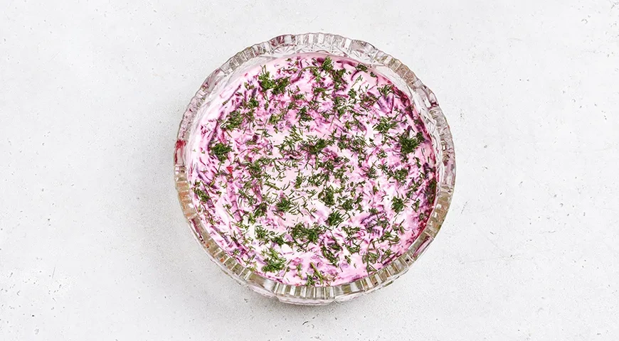 Салат «Вегетарианская шуба»: шаг 8