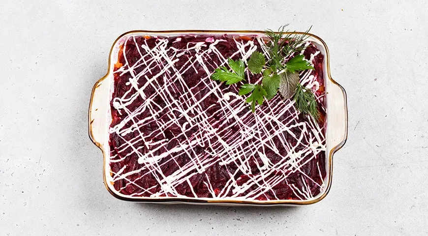 Селедка под шубой постная: шаг 8