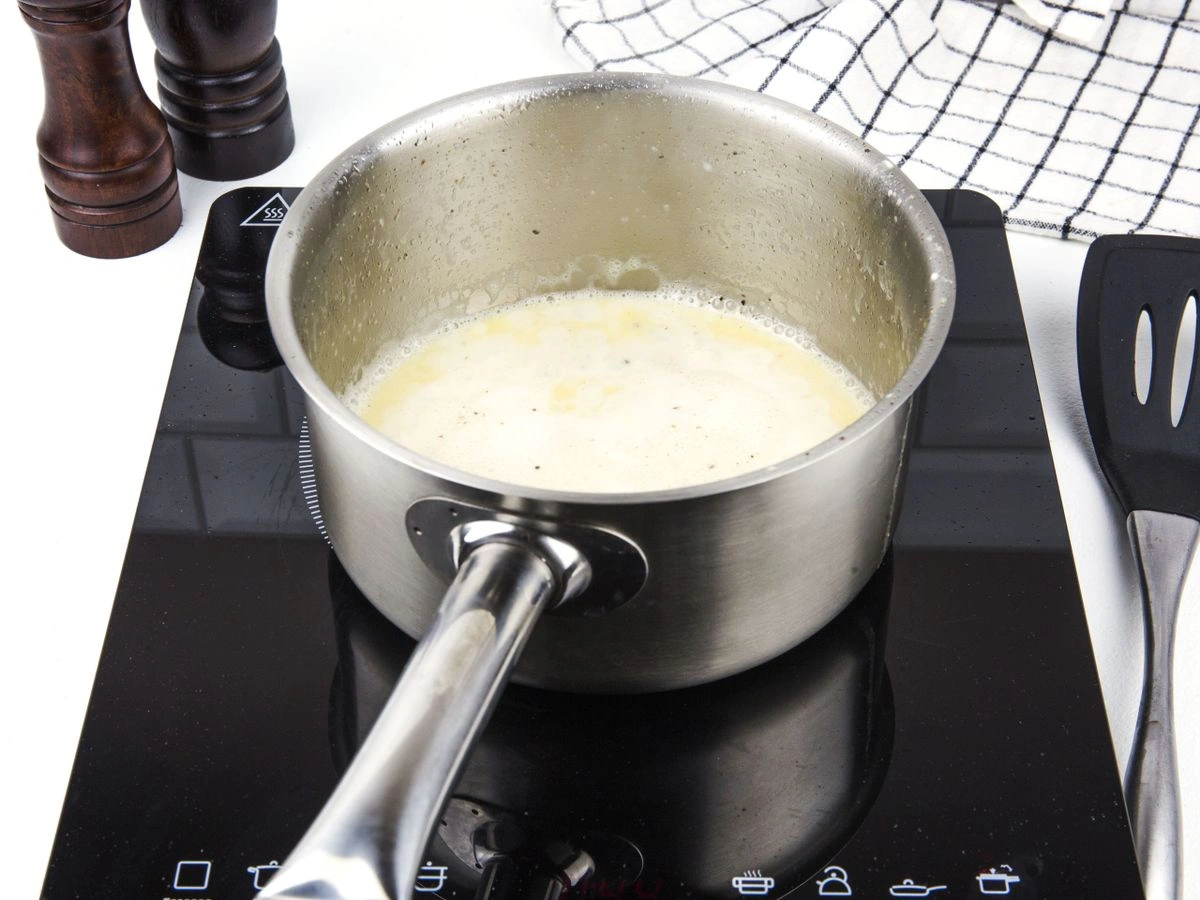 Шаг 8: Сырный суп с запеченным картофелем