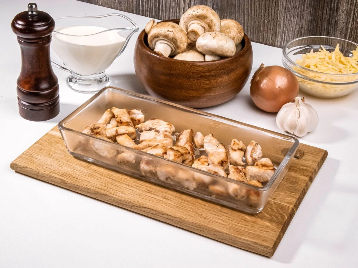 Шаг 8: Жюльен с курицей и грибами