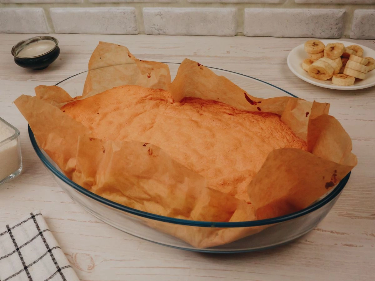 Шаг 9: Бисквит с творожным кремом и бананом