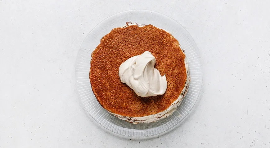 Блинный торт «Тирамису»: шаг 9