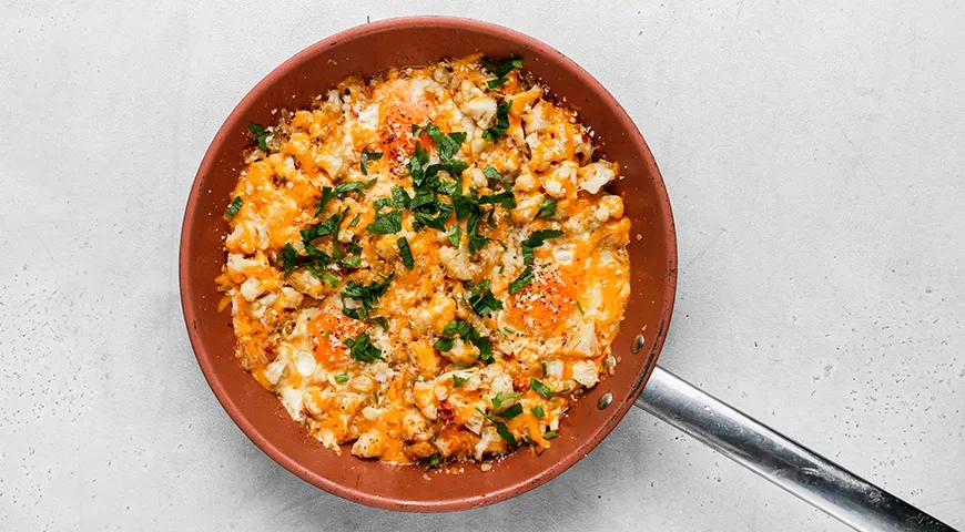 Цветная капуста с яйцом и сыром на сковороде: шаг 9