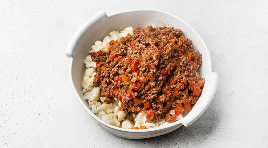 Цветная капуста в духовке с фаршем и сыром: шаг 9