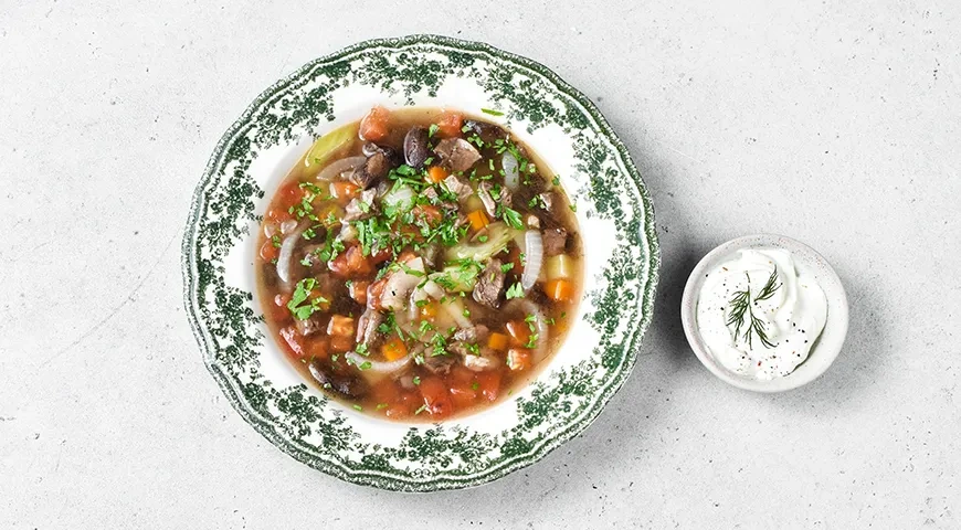 Грибной суп с мясом: шаг 9