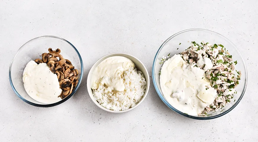 Курник с блинами, курицей и грибами: шаг 9