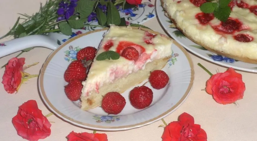 Манник с творогом и клубникой: шаг 9