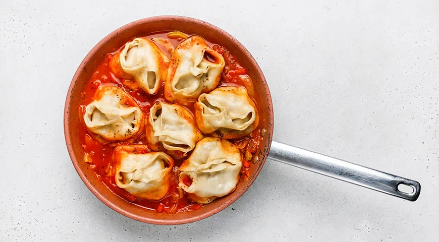 Манты на овощной подушке: шаг 9