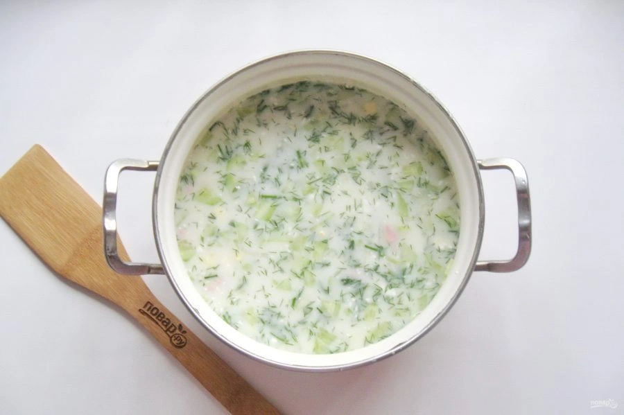 Шаг 9: Окрошка на сыворотке