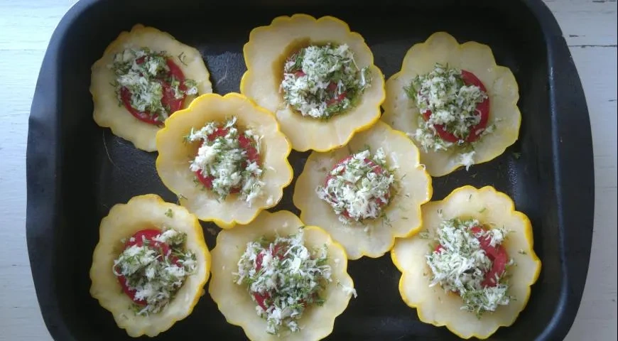Патиссоны с сырной начинкой и помидорами: шаг 9