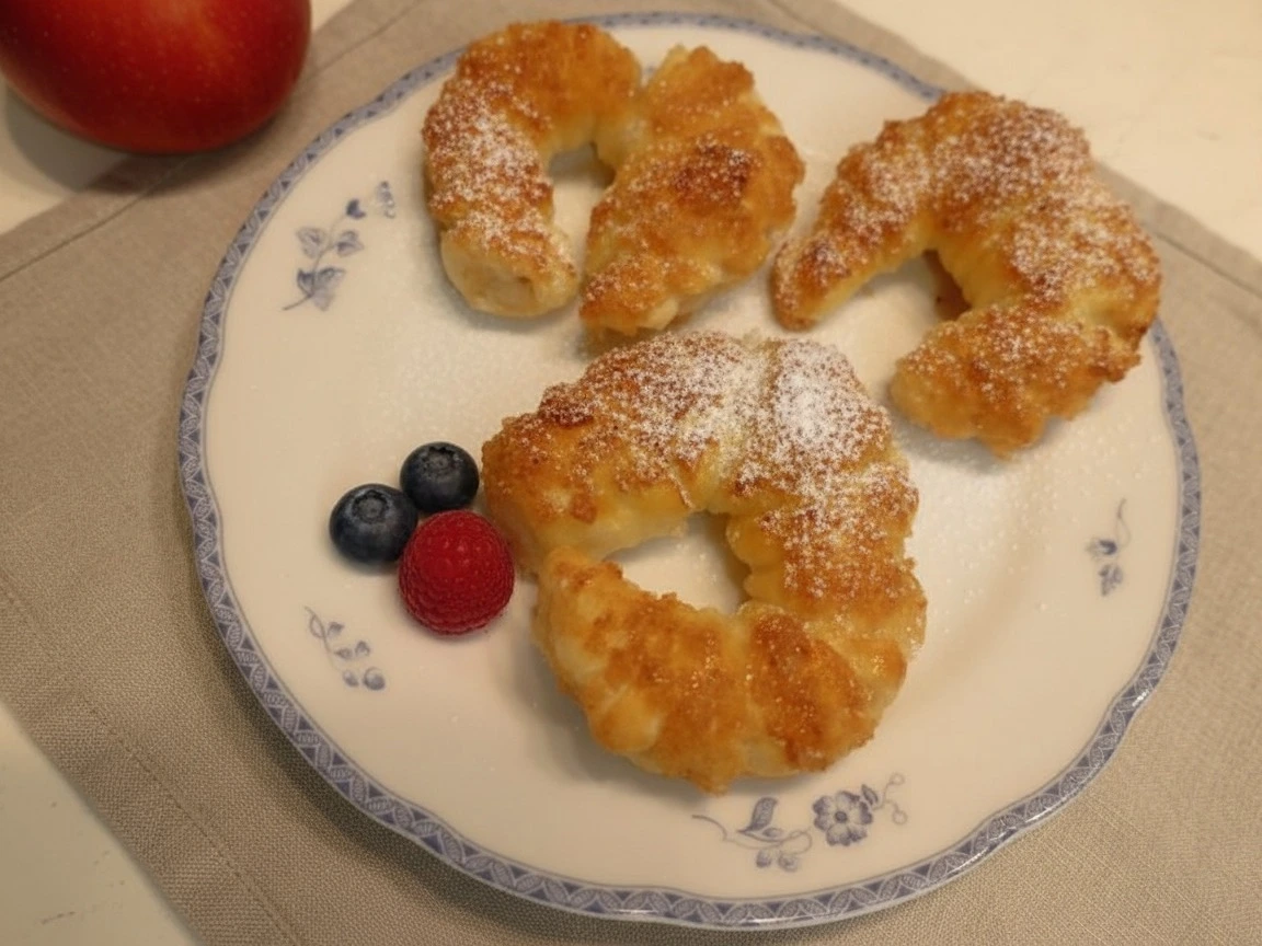 Шаг 9: Рогалики-подковки с яблоком из слоеного теста