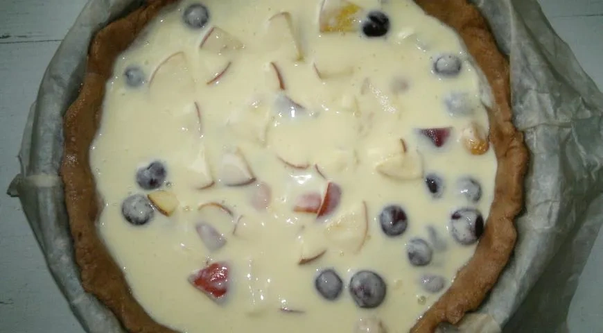 Сметанный пирог с фруктами: шаг 9