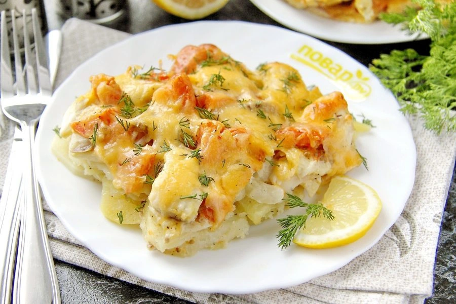 Шаг 9: Тилапия в духовке с картошкой