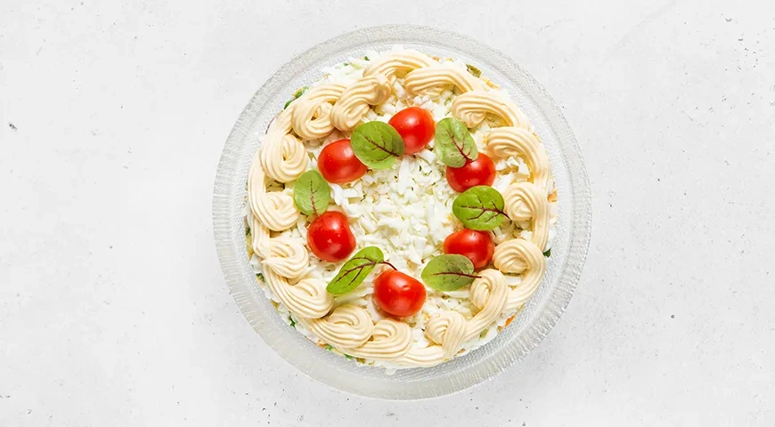 Торт «Оливье»: шаг 9