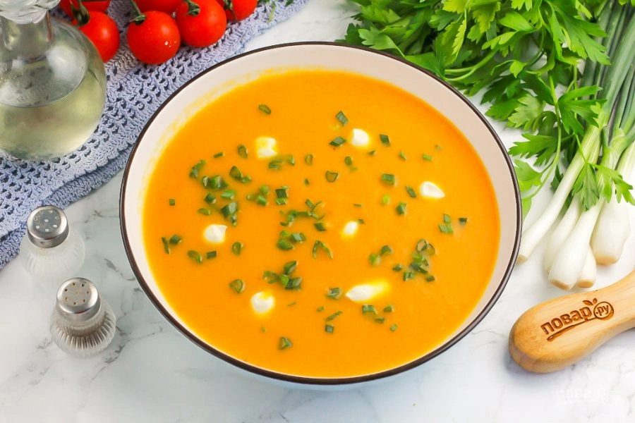 Шаг 9: Тыквенный суп с креветками