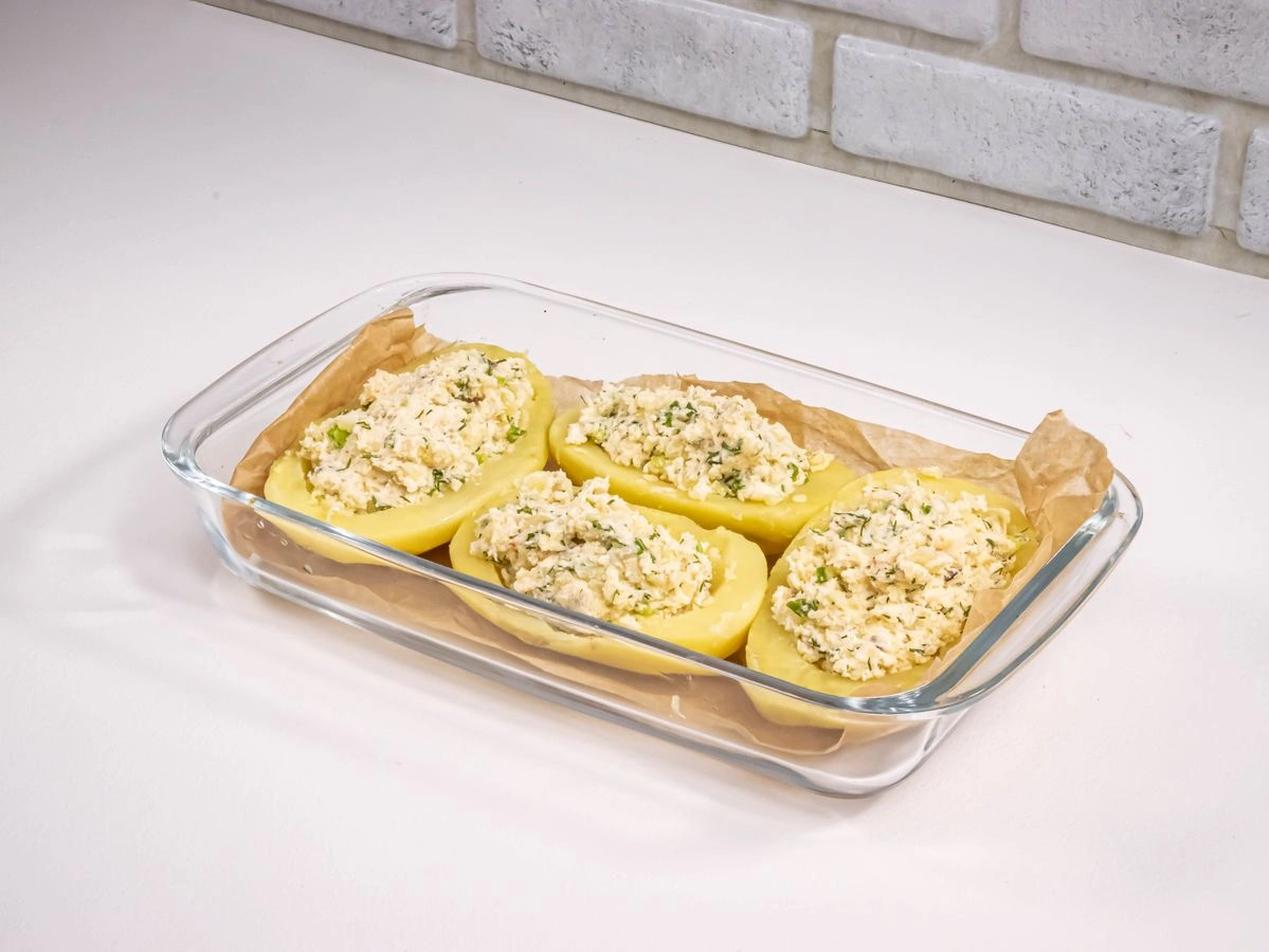 Шаг 9: Запеченный картофель, фаршированный сыром фета